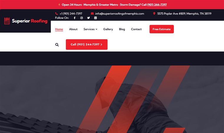 Superior Roofing website homepage — built by DaniYourSEOGuy